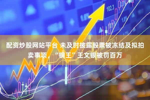 配资炒股网站平台 未及时披露股票被冻结及拟拍卖事项，“铜王”王文银被罚百万